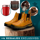 Kit de Bota Masculina Adventure de Cuero Legítimo y Suela Antideslizante +4 REGALOS: Billetera, Sombrero, Cinturón y Vaso Térmico
